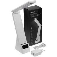 Фото товара Лампа с беспроводной зарядкой смартфона и часов Powerack, белая
