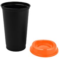 Фото товара Стакан с крышкой Color Cap Black, черный с оранжевым
