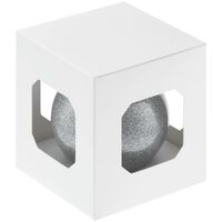 Фото товара Елочный шар Finery Shine, 8 см, глянцевый серебристый с глиттером