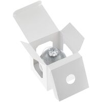 Фото товара Елочный шар Finery Shine, 8 см, глянцевый серебристый с глиттером