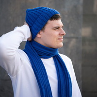 Фото товара Шапка бини вязаная НАСВЯЗИ© шерсть/ акрил