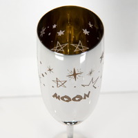 Фото товара Бокалы для шампанского MOON&SUN (2шт), золотой и серебяный, 26,5х25,3х9,5см, стекло