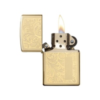 Фото товара Зажигалка ZIPPO Venetian с покрытием High Polish Brass, латунь/сталь, золотистая, 38x13x57 мм