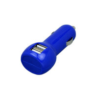 Фото товара Автомобильная зарядка CC-01, 2 USB порта, синий цвет.