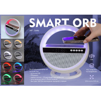 Фото товара Bluetooth колонка "Smart Orb" 5Вт с беспроводным (15W) ЗУ, лампой, часами, FM радио
