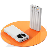 Фото товара Зарядное устройство "Phantom" 10000 mAh с 4мя встроенными кабелями и цифровым индикатором заряда