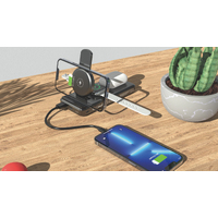 Фото товара Беспроводная зарядная (20W/15W) станция-пауэрбэнк "Slider" 10000 mAh для смартфонов, наушников, часов, с подвижным зарядным блоком