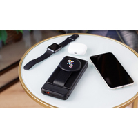 Фото товара Беспроводная зарядная (20W/15W) станция-пауэрбэнк "Slider" 10000 mAh для смартфонов, наушников, часов, с подвижным зарядным блоком