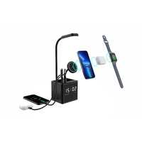 Фото товара Лампа "Smart Flex" с беспроводным 3в1 (15W) ЗУ с MagSafe, часами, карандашницей и подсветкой логотипа