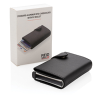 Фото товара Алюминиевый картхолдер Standard с PU кошельком и защитой RFID