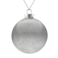 Фото товара Елочный шар Finery Shine, 10 см, глянцевый серебристый с глиттером