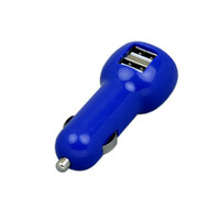 Фото товара Автомобильная зарядка CC-01, 2 USB порта, синий цвет.