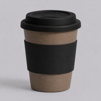 Стакан с силиконовой крышкой "Cafe", черный