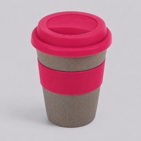 Стакан с силиконовой крышкой "Cafe", розовый