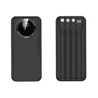 Зарядное устройство "Phantom" 10000 mAh с 4мя встроенными кабелями и цифровым индикатором заряда