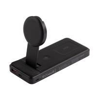 Фото товара Беспроводная зарядная (20W/15W) станция-пауэрбэнк "Slider" 10000 mAh для смартфонов, наушников, часов, с подвижным зарядным блоком