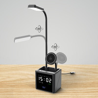 Фото товара Лампа "Smart Flex" с беспроводным 3в1 (15W) ЗУ с MagSafe, часами, карандашницей и подсветкой логотипа