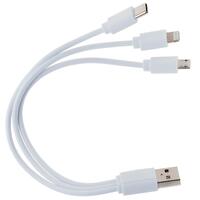 Фото товара Кабель USB 3 в 1 (Micro, Type-C, Lightning) Белый 6011.07