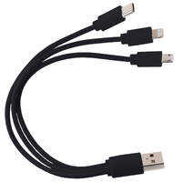 Кабель USB 3 в 1 (Micro, Type-C, Lightning) Черный 6011.08